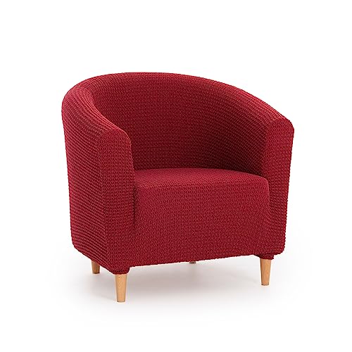 Maxifundas – Elastischer Sesselbezug Belfast, Farbe: Rot, für 1-Sitzer, Typ Cabriolet – elastischer Sesselbezug mit 3 Schwämmen für eine genauere Passform – Bezug für Sessel oder Sessel von MAXIFUNDAS FUNDAS DE SOFA & CHAISE LONGUE