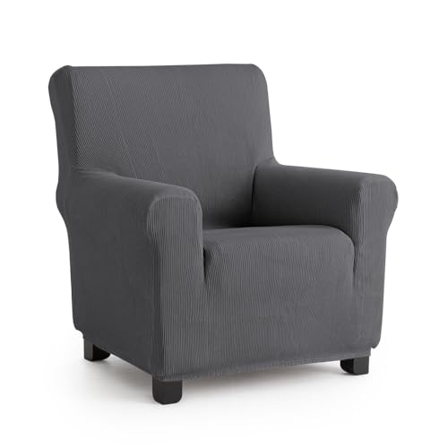 Maxifundas Elastischer Sofabezug, 1-Sitzer, Grau, extra weich, rutschfest und elastisch, Modell Inca von MAXIFUNDAS FUNDAS DE SOFA & CHAISE LONGUE