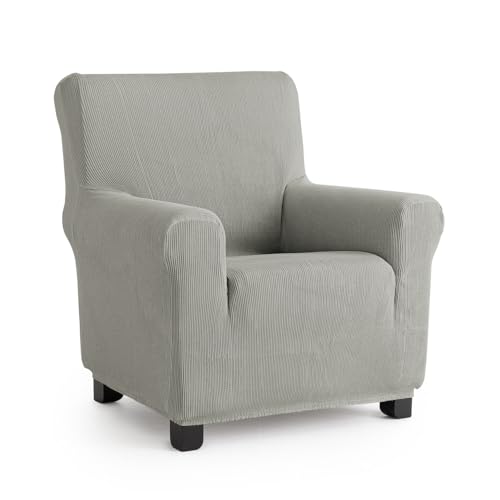 Maxifundas Elastischer Sofabezug, 1-Sitzer, hellgrau, extra weich, rutschfest und elastisch, Modell Inca von MAXIFUNDAS FUNDAS DE SOFA & CHAISE LONGUE