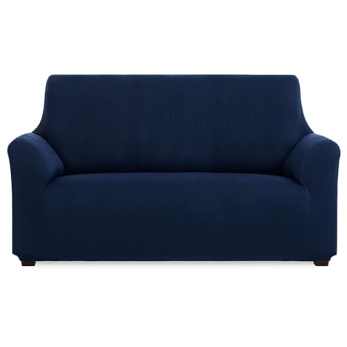 Maxifundas Elastischer Sofabezug, 2-Sitzer, Blau, extra weich, rutschfest und elastisch, Modell Inca von MAXIFUNDAS FUNDAS DE SOFA & CHAISE LONGUE