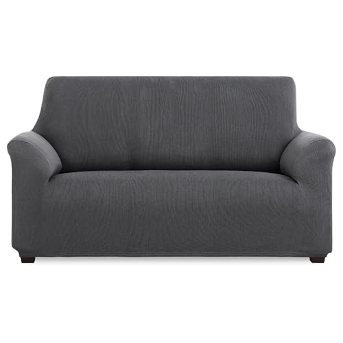 Maxifundas Elastischer Sofabezug, 2-Sitzer, Grau, extra weich, rutschfest und elastisch, Modell Inca von MAXIFUNDAS FUNDAS DE SOFA & CHAISE LONGUE