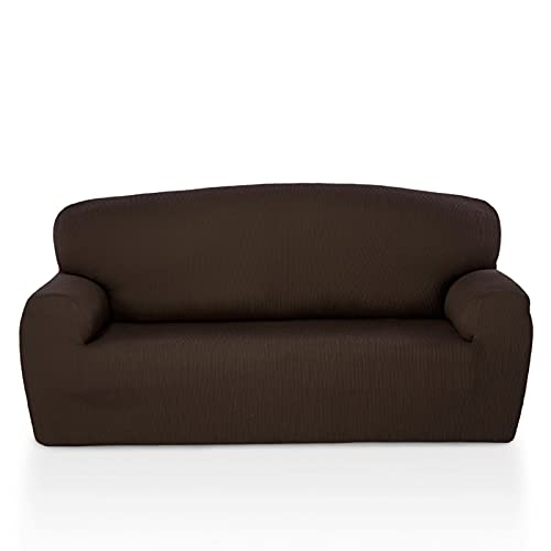 Maxifundas - Elastischer Sofabezug Strada 4-Sitzer, Braun von MAXIFUNDAS FUNDAS DE SOFA & CHAISE LONGUE