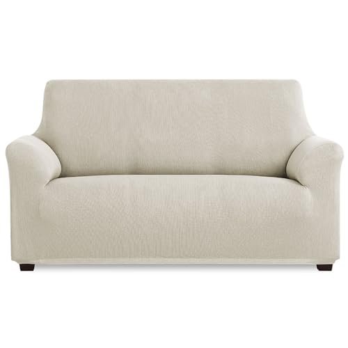Maxifundas Elastischer Sofabezug für 4-Sitzer, elfenbeinfarben, extra weich, rutschfest und elastisch, Modell Inca von MAXIFUNDAS FUNDAS DE SOFA & CHAISE LONGUE