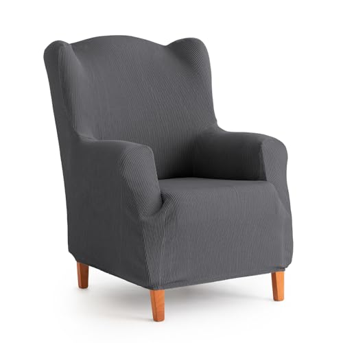 Maxifundas Elastischer Sofabezug für Ohrensessel, Grau, extra weich, rutschfest und elastisch, Modell Inka von MAXIFUNDAS FUNDAS DE SOFA & CHAISE LONGUE