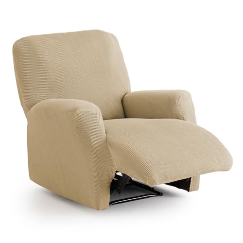 Maxifundas | Elastischer Sofabezug für Relaxsessel, Beige, extra weich, rutschfest und elastisch, Modell Inca von MAXIFUNDAS FUNDAS DE SOFA & CHAISE LONGUE