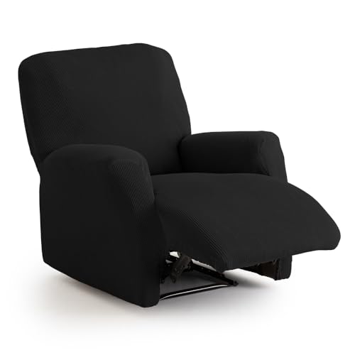 Maxifundas | Elastischer Sofabezug für Relaxsessel, schwarz, extra weich, rutschfest und elastisch, Modell Inca von MAXIFUNDAS FUNDAS DE SOFA & CHAISE LONGUE