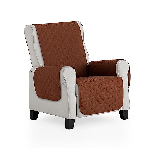 Maxifundas - Gepolsterter Sesselbezug, wendbar, 1-Sitzer/Relax-Sessel, extra weich, braun/beige, Schonbezug für Sessel mit elastischen Befestigungsbändern, Modell Maui von MAXIFUNDAS FUNDAS DE SOFA & CHAISE LONGUE