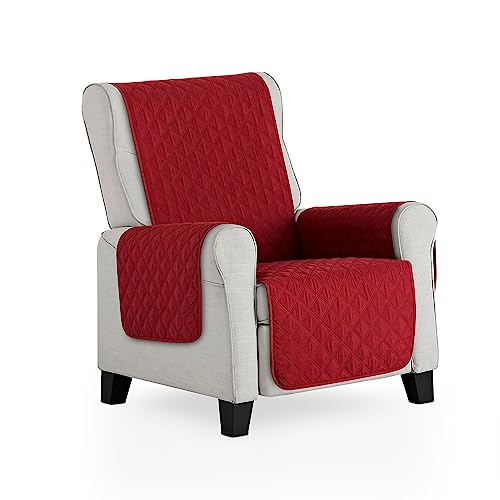 Maxifundas - Gepolsterter Sesselbezug, wendbar, für 1-Sitzer/Relax, extra weich, Rot/Beige, Schonbezug für Sessel, mit elastischen Bändern, Modell Maui von MAXIFUNDAS FUNDAS DE SOFA & CHAISE LONGUE