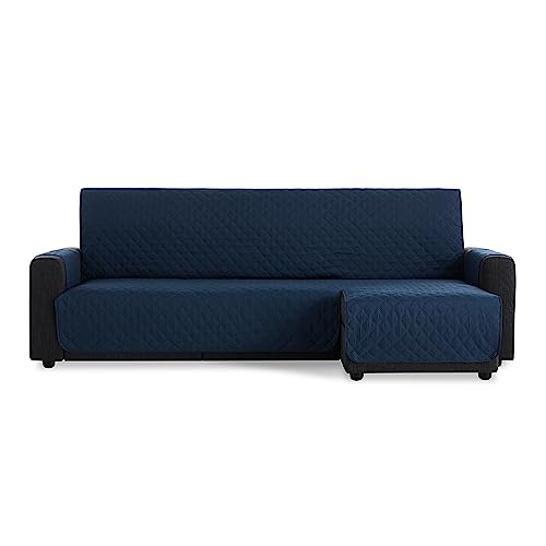 Maxifundas - Sofabezug für Chaiselongue, gepolstert, Eckteil rechts, 200 cm, extra weich, Blau, Sofabezug mit Bändern auf der Rückseite, für Chaiselongue, Sofaschutz, Modell Maui von MAXIFUNDAS FUNDAS DE SOFA & CHAISE LONGUE