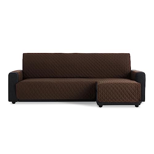 Maxifundas - Sofabezug für Chaiselongue, gepolstert, Eckteil rechts, 200 cm, extra weich, Braun, Sofabezug mit Rückbändern, Bezug für Chaiselongue, Modell Maui von MAXIFUNDAS FUNDAS DE SOFA & CHAISE LONGUE