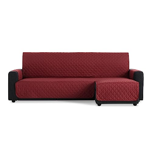 Maxifundas - Sofabezug für Chaiselongue, gepolstert, Eckteil rechts, 200 cm, extra weich, rot, Sofabezug mit Bändern an der Rückseite, für Chaiselongue, Sofaschutz, Modell Maui von MAXIFUNDAS FUNDAS DE SOFA & CHAISE LONGUE