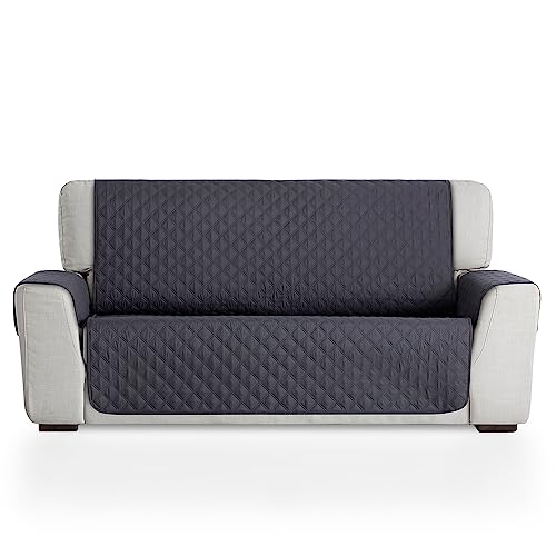 Maxifundas Sofaüberwurf für 4-Sitzer, gepolstert, wendbar, extra weich, Grau/Hellgrau, Sofaüberwurf mit elastischen Befestigungsstreifen, Modell Maui von MAXIFUNDAS FUNDAS DE SOFA & CHAISE LONGUE