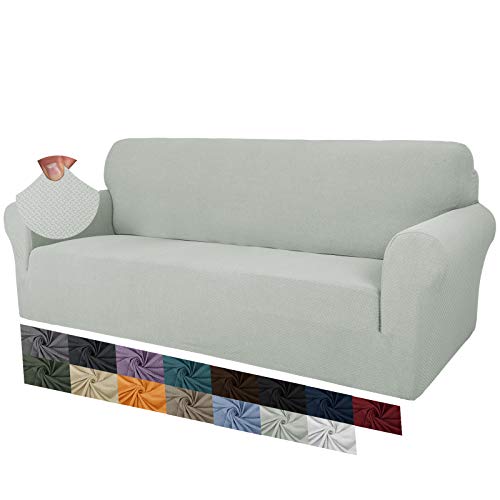 MAXIJIN Creative Jacquard Couchbezüge für 3-Sitzer, Super Stretch rutschfeste Sofabezug für Hunde Haustierfreundliche 1-teilige elastische Möbelschutz-Sofabezüge (3 Sitzer, Elfenbein) von MAXIJIN