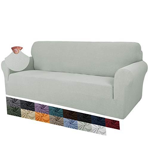 MAXIJIN Creative Jacquard Extra große Couchbezüge für 3- oder 4-Sitzer, super Dehnbare rutschfeste Sofabezug für Hunde Haustierfreundlicher Sofabezug Slipcover Möbelschutz (4 Sitzer, Elfenbein) von MAXIJIN