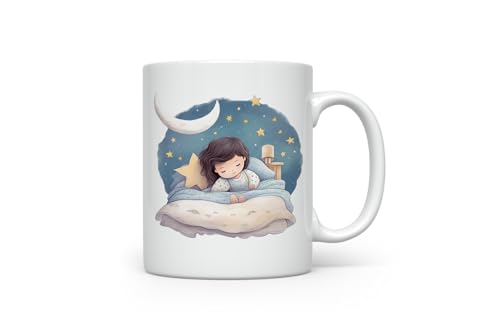 MAXIKIWI Glatte, langlebige Keramik-Kaffee- oder Teetasse für Zuhause oder Büro – perfekt für jeden Anlass – Gute-Nacht-Kindergarten – 300 ml von MAXIKIWI