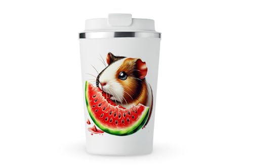 MAXIKIWI Isolierter doppelwandiger, auslaufsicherer Edelstahlbecher, Kaffee- oder Tee-Reisebecher mit Deckel, hält Getränke heiß und kalt, Meerschweinchen-Motiv, 2–350 ml MAXIKIWI Isolierter doppelwandiger, auslaufsicherer Edelstahlbecher, Kaffee- oder Tee-Reisebecher mit Deckel, hält Getränke heiß und kalt, Meerschweinchen-Motiv, 2–350 ml von MAXIKIWI