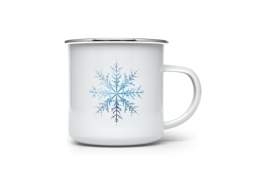 MAXIKIWI - Langlebiger Emaille-Kaffee- oder Teetasse für den Innen- und Außenbereich – Winterschneeflocke – 350 ml MAXIKIWI - Langlebiger Emaille-Kaffee- oder Teetasse für den Innen- und Außenbereich – Winterschneeflocke – 350 ml von MAXIKIWI