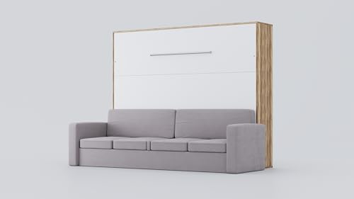 MAXIMAHOUSE Schrankbett horizontale mit Sofa, Invento LED 160H mit Lattenrost aus Holz, Wandklappbett 160x200 Erwachsene, modern Concept und Design, stabil,praktisch von MAXIMAHOUSE