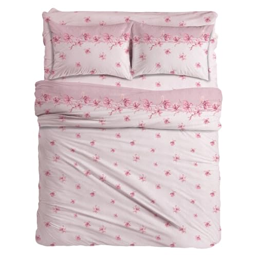 MAXIME MAISON - Bettlaken Set Baumwolle (4 Teilige) für Allergiker Geeignet, 1 Spannbettlaken 180x200cm, 1 Bettlaken 240x285cm und 2 Kissenbezüge 52x82cm (BETTBEZUG Nicht ENTHALTEN) von MAXIME MAISON