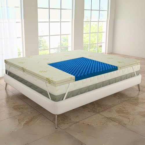 MAXIME MAISON - Topper 80x200 cm Memory Foam, Matratzentopper 80x200, Mattress Topper, Einzelbett, Bed, Bett Höhe 5 cm in Aloe Vera, Made in Italy von MAXIME MAISON