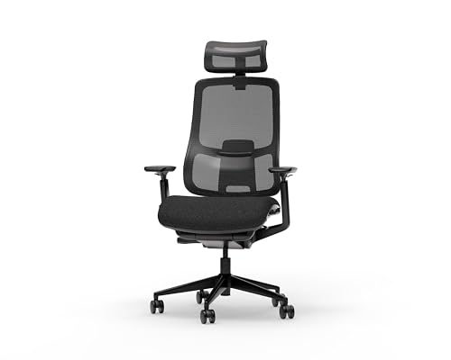 MAXMOUNT Neo XL Große Schreibtischstuhl mit Verstellbarer Kopfstütze und Armlehnen, Premium-Qualität Bürostuhl Ergonomisch Gaming Stuhl, Chefsessel aus Mesh, Schwarz von MAXMOUNT