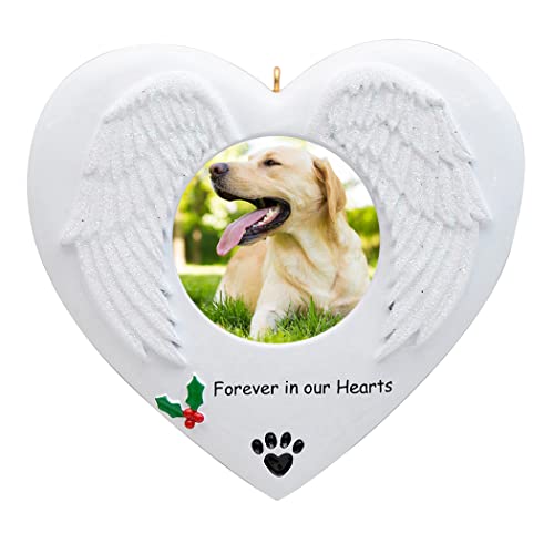 Haustier-Erinnerungs-Bilderrahmen, Weihnachtsdekoration, Forever in Our Hearts, Hund, Katze, personalisierbar von MAXORA
