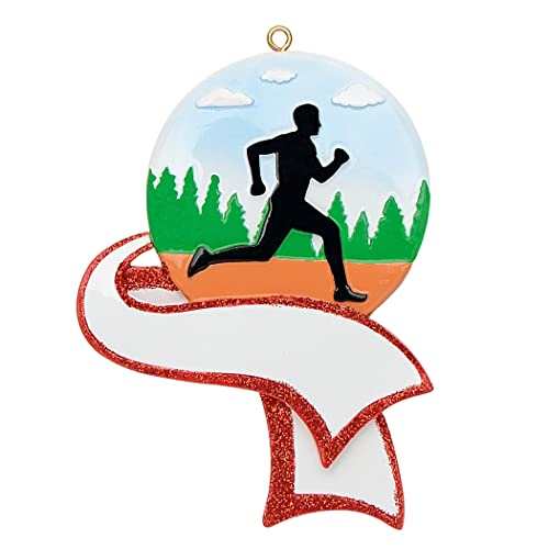 MAXORA Laufender Junge Weihnachtsdekoration – Personalisierte Jogger-Junge Ornament – Individuelles Laufornament für Läufer, männliche Lauflernhilfe von MAXORA
