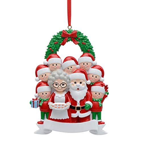 MAXORA Weihnachtsdekoration, Weihnachtsmann und Mrs. Claus plus 7 Elfen, Geschenk für Großeltern und Enkelkinder, 9 Stück von MAXORA