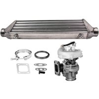 Turbolader +Wasserkühler Kit for Audi vw 1.8 VR6 4 6 Zyl T3 Universal Turbolader 0.63 a/r & Intercooler & 2.5' 64mm Kombinationsprodukte Satz von MAXPEEDINGRODS