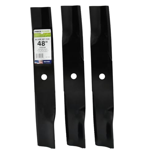 MaxPower 's 561168B 3 Hi-Lift Klingen Set für 121,9 cm Hustler Rasenmäher, ersetzt OEM-Nummern 795757, 601123, 601014 von MAXPOWER