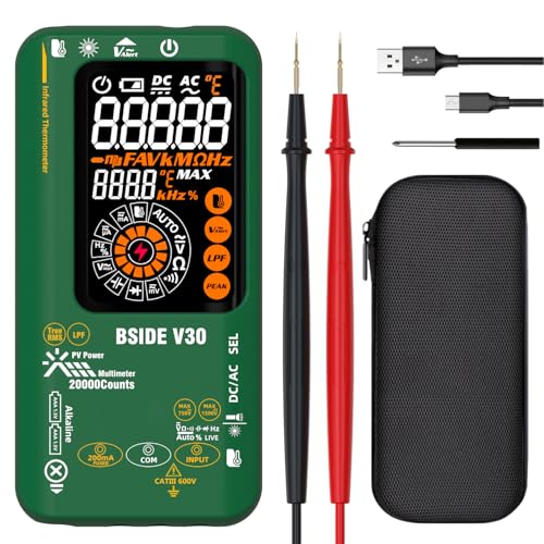BSIDE Photovoltaik digitales Multimeter wiederaufladbares Infrarot Thermometer 0.1μA10μV Auflösung Spannungsmessgerät 20000 Zählampere Tester D:S=10:1 Messung Kapazität und Widerstands NCV Diode Hz BSIDE Photovoltaik digitales Multimeter wiederaufladbares Infrarot Thermometer 0.1μA10μV Auflösung Spannungsmessgerät 20000 Zählampere Tester D:S=10:1 Messung Kapazität und Widerstands NCV Diode Hz von MAXRIENY