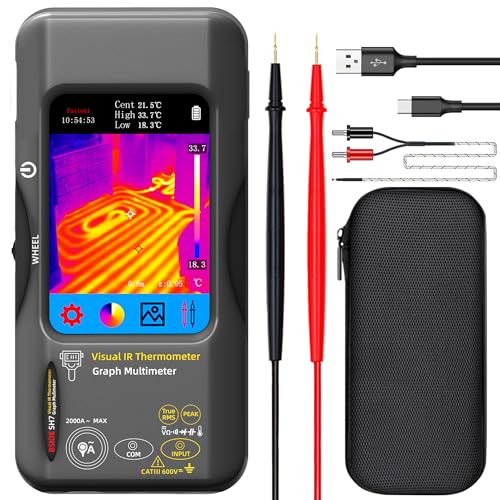 BSIDE SH7 Wärmebildkamera Multimeter 320×320 Auflösung mit 20000 Wörtern Multimeter 3.98'' TFT Touchscreen 25Hz Infrarot Wärmebildkamera (-20-550℃) 15 Wärmebildpaletten TRMS Auto-Ranging Multimeter von MAXRIENY