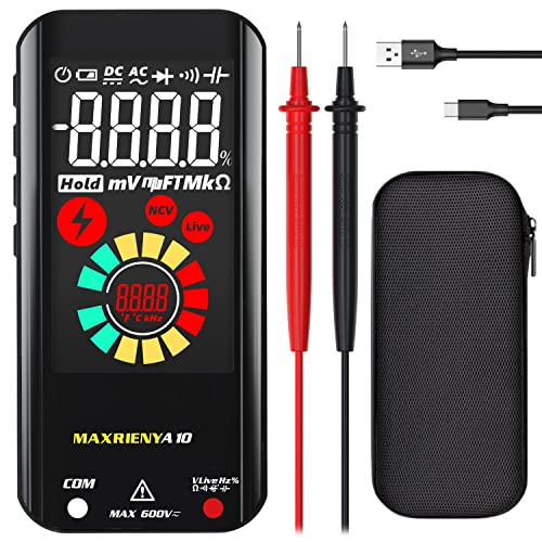 MAXRIENY Digitales Multimeter Voltmeter Elektrischer Tester Intelligent Wiederaufladbar Display mit 3 Ergebnissen 6000 Counts Ohmmeter Kapazität Diode Widerstand Frequenz Arbeitszyklus Spannungsprüfer MAXRIENY Digitales Multimeter Voltmeter Elektrischer Tester Intelligent Wiederaufladbar Display mit 3 Ergebnissen 6000 Counts Ohmmeter Kapazität Diode Widerstand Frequenz Arbeitszyklus Spannungsprüfer von MAXRIENY