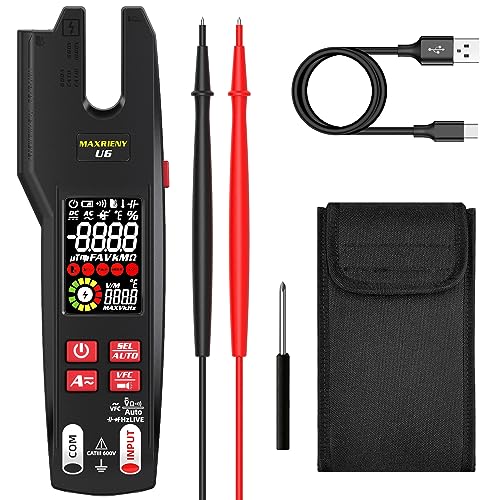 MAXRIENY Offene Stromzange AC DC 600A mit Automatisches Multimeter Digital 9999 Zähler und IR Thermometer, Gleichzeitige Messung von Strom und Spannung, Aufladbarer Spannungsprüfer Kapazitätsmesser MAXRIENY Offene Stromzange AC DC 600A mit Automatisches Multimeter Digital 9999 Zähler und IR Thermometer, Gleichzeitige Messung von Strom und Spannung, Aufladbarer Spannungsprüfer Kapazitätsmesser von MAXRIENY