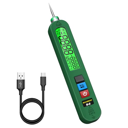 MAXRIENY Wiederaufladbarer AC Spannungsprüfer Stift 12-300V Großer Bildschirm Einpoliger elektrischer Lecktester mit akustischem und visuellem Alarm Phasenprüfer für spannungsführende Leitungen von MAXRIENY