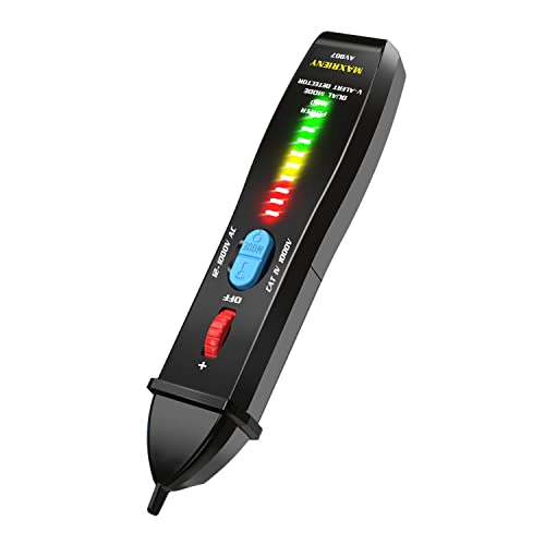 MAXRIENY Spannungsprüfer Doppelmodus Spannungsdetektor, berührungslos mit einstellbarer Empfindlichkeit, 12-1000V/48-1000V AC Strom Sensor Stift Controller für elektrische Drähte von MAXRIENY