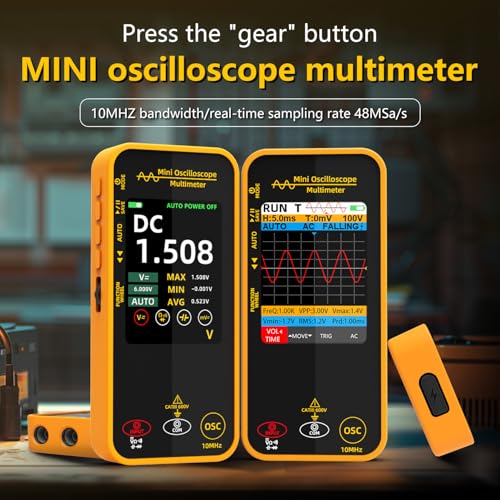 OS1 Digitales Oszilloskop Multimeter 10MHz Bandbreite Handoszilloskop mit 48MSa/s Abtastrate 3.2" TFT LCD Wiederaufladbares Multimeter Kapazitäts Dioden Ohm Spannungsprüfer von MAXRIENY