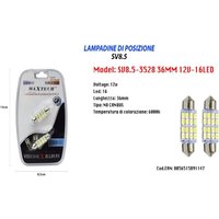 Trade Shop - 12 v 16 led 36 mm Positionslampen Maxtech SV8.5–3528 Ultrahelle Lampen - von MAXTECH