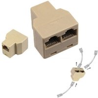 Trade Shop - splitter lan netzwerk splitter RJ45 1 bis 2 ports ethernet anschluss Maxtech SP-AD03 - von MAXTECH