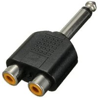 Trade Shop - ADAPTER STECKER 1 KLINKE 6.5MM STECKER MÄNNLICH-2 RCA WEIBLICH STEREO MAXTECH C-018 - von MAXTECH