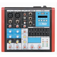 Trade Shop - AUDIO MISCHER 4 KANAL EQUALIZER 2 MIKROFONEINGÄNGE XLR PHANTOM USB MP3 DISPLAY MAXTECH MIX-4CH - von MAXTECH