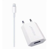 Trade Shop - MAXTECH 2X1 LIGHTNING-LADEGERÄT MIT ADAPTER FÜR IPHONE 5V-1500MA 1MT MS-T005 - von MAXTECH