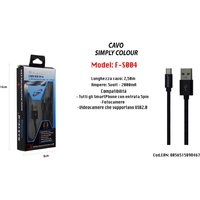 Maxtech - Trade Shop - usb android 5PIN 2.50 mt 5V-2100MA für smartphone F-S004 nero - von MAXTECH