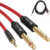 Trade Shop - cavo audio aux 3.5MM maschio in doppio cavo jack 6.5MM maschio mono AJACK-01 1.5MT - Trade Shop - cavo audio aux 3.5MM maschio in doppio cavo jack 6.5MM maschio mono AJACK-01 1.5MT - von MAXTECH
