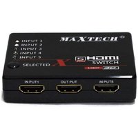 Trade Shop - hdmi 3D 1.3 switch 5 eingänge 1080P mit fernbedienung für tv PS3 xbox Maxtech DK-305 - von MAXTECH