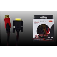 Trade Shop - vga-zu-hdmi-kabel, stoff, 1,5 m, pc-videosignal an hdmi-player Maxtech HDVA-RT1.5M - von MAXTECH