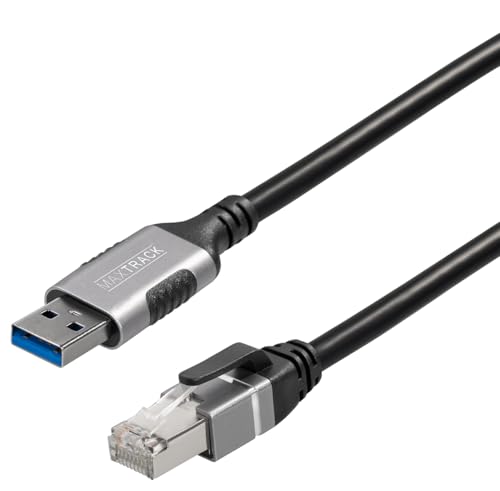 MAXTRACK USB A LAN Adapter – C540-3L, LAN Adapter USB-A 3.0 auf RJ45, USB-A Ethernet Adapter 1 Gbit/s, Kompatibel mit MacBook, Notebooks, Metalloptik, Portable & Schlank, Plug & Play von MAXTRACK