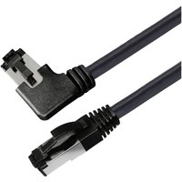 Maxtrack TI51-0,5L RJ45 Netzwerkkabel, Patchkabel CAT 8.1 S/FTP 0.50 m Schwarz 90° nach rechts gewin von MAXTRACK
