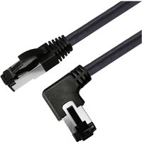 Maxtrack - TI52-1L RJ45 Netzwerkkabel, Patchkabel cat 8.1 s/ftp 1 m Schwarz 90° nach links gewinkelt, von MAXTRACK