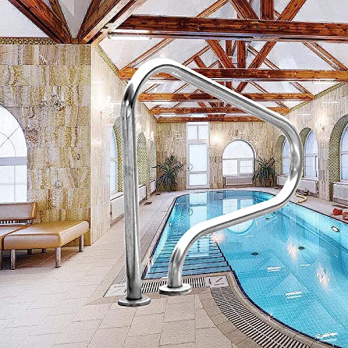 Pool-Handläufe, Pool-Sicherheitshandläufe, 1 Stück, Pool-Handlauf, Haltegriff, Schwimmbad-Handläufe, einfach zu installieren, Schwimmbad-Treppengeländer aus Edelstahl 304 (Dicke 1 mm) von MAXWXB